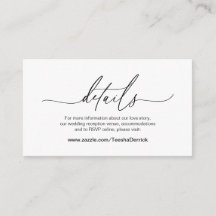 モダンカリグラフィー ブラックフォント  結婚式の詳細