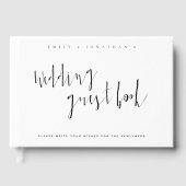 モダンカリグラフィー ブラック＆ホワイト ウェディング ゲストブック (正面)