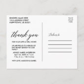 モダンカリグラフィー ベイビー ラブ アンド サンクス フォト ポストカード (裏面)