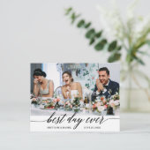 モダンカリグラフィー ベストデイ エバー 結婚式 お礼 ポストカード (スタンド正面)