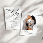 モダンカリグラフィー ベビーシャワー こんにちはベイビー 招待状