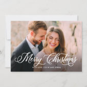 モダンカリグラフィー ホリデー フォト カード (正面)