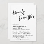 モダンカリグラフィー ミニマリスト ハッピーエバーアフター 招待状 (正面/裏面)