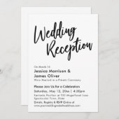 モダンカリグラフィー ミニマルウェディングレセプション 招待状 (正面/裏面)