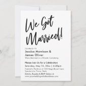 モダンカリグラフィー ミニマルデザイン 結婚しました！ 招待状 (正面)