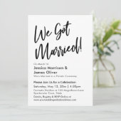 モダンカリグラフィー ミニマルデザイン 結婚しました！ 招待状 (スタンド正面)