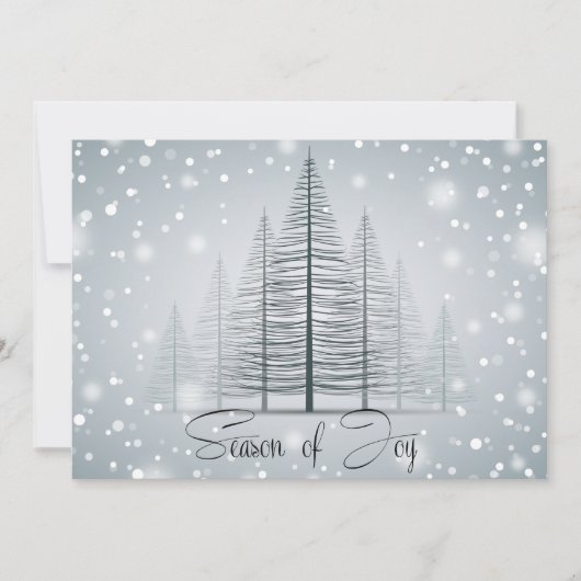 モダンカリグラフィー 喜びの季節 冬の木 招待状 (正面)