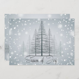 モダンカリグラフィー 喜びの季節 冬の木 招待状