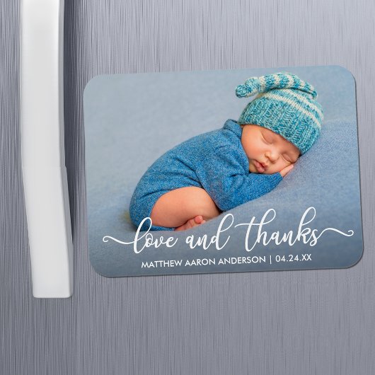 モダンカリグラフィー 愛と感謝のベイビー マグネット