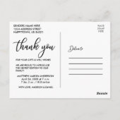 モダンカリグラフィー 新生児 赤ちゃんへの愛と感謝 ポストカード (裏面)