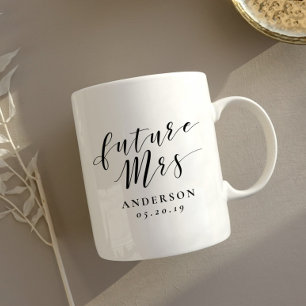 モダンカリグラフィー 未来のMrs. 婚約記念ギフト コーヒーマグカップ