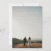 モダンカリグラフィー 私たち 結婚しました 2 写真 ウェディング 案内状 (正面)