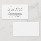 モダンカリグラフィー, 結婚の詳細, 情報 エンクロージャーカード (正面/裏面)