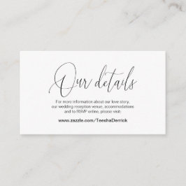 モダンカリグラフィー, 結婚の詳細, 情報 エンクロージャーカード