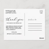 モダンカリグラフィー 結婚カップル写真 サンクス ポストカード (裏面)