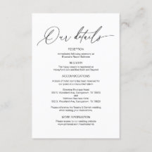 モダンカリグラフィー, 結婚式の詳細情報 英語