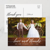 モダンカリグラフィー 結婚式 ウッド 愛と感謝 ポストカード (正面/裏面)