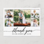 モダンカリグラフィー 結婚式 5枚の写真 感謝 ポストカード (正面)