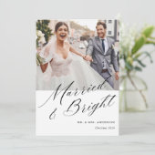 モダンカリグラフィー 結婚 明るい フォト シーズンカード (スタンド正面)