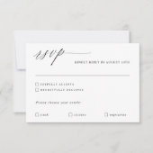 モダンカリグラフィー 高級 結婚式 ロマンチック 出欠カード (正面)