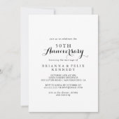 モダンカリグラフィー 50周年 結婚記念日 招待状 (正面)