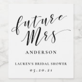 モダンカリグラフィー Future Mrs. ブライダルシャワー ワインラベル (シングルラベル)