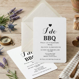 モダンカリグラフィー I DO BBQ エンゲージメントパーティー 招待状
