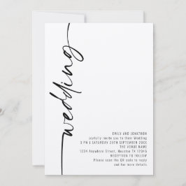 モダンカリグラフィーQRコードウェディング 招待状