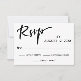 モダンカリグラフィーRSVP ゴールドストライプ裏面 出欠カード