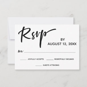 モダンカリグラフィーRSVP ゴールドストライプ裏面 出欠カード