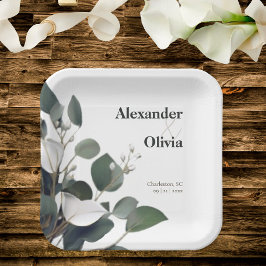 モダンカリ結婚の ペーパープレート