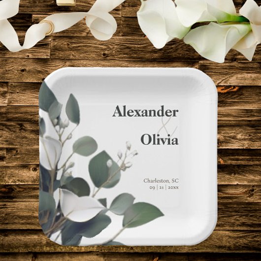 モダンカリ結婚の ペーパープレート