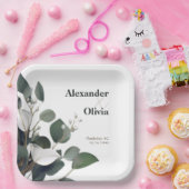 モダンカリ結婚の ペーパープレート (パーティー)