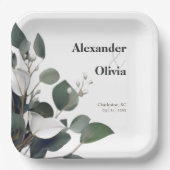 モダンカリ結婚の ペーパープレート (正面)