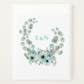 モダンカリ結婚の |素朴ティール(緑がかった色) プランナー手帳 (裏面)