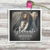 モダンカルボード大学院写真卒業パーティー スタンダードカクテルナプキン