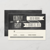 モダンカルボ結婚ード応答カード 出欠カード (正面/裏面)