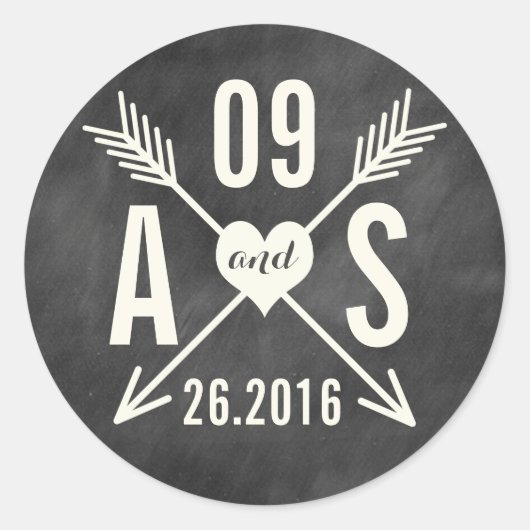 モダンカルボ結婚ード ラウンドシール (正面)