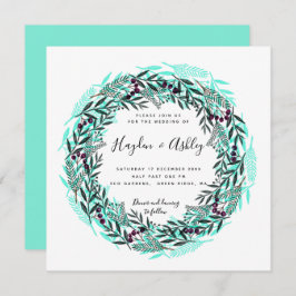 モダンカントリー水彩ウェディング 招待状