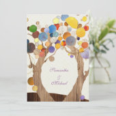 モダンカントリー素朴ツリーズ結婚ランチ 招待状 (スタンド正面)