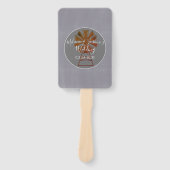 モダンカントリー風車グレー石造納屋ウェディング ハンドファン (正面)