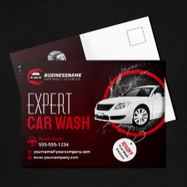 モダンカーウォッシュ自動車コーティング自動車ワックスがけ ポストカード