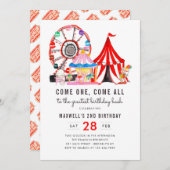 モダンカーニバルサーカスフェスティバルショー2nd誕生日 招待状 (正面/裏面)