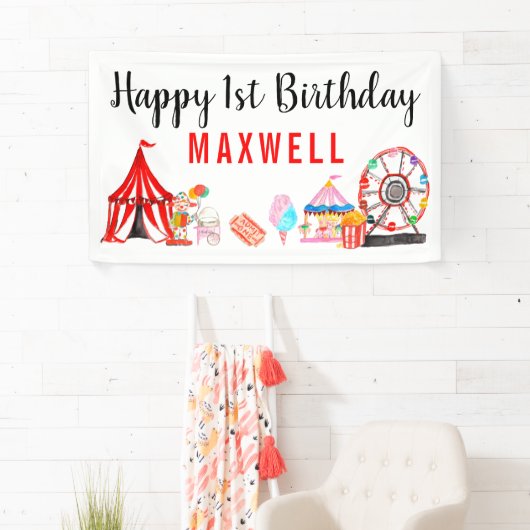 モダンカーニバル回路フェスティバルショー子供の誕生日 横断幕 (インサイチュ)