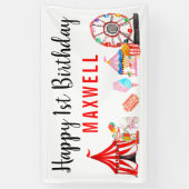 モダンカーニバル回路フェスティバルショー子供の誕生日 横断幕 (縦)