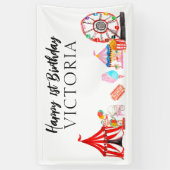 モダンカーニバル回路フェスティバルショー子供の誕生日 横断幕 (縦)