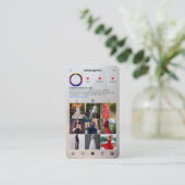 モダンガウンデザイナーシルバー金ゴールドInstagramグリッド 名刺 (スタンド正面)