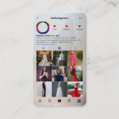 モダンガウンデザイナーシルバー金ゴールドInstagramグリッド 名刺 (正面)