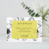 モダンガーデン | イエロー | フラワーの結婚式　出欠確認 招待状 (スタンド正面)