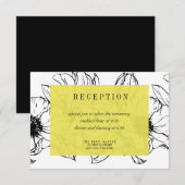 モダンガーデン | イエロー | フラワーの結婚式　出欠確認 招待状 (正面/裏面)